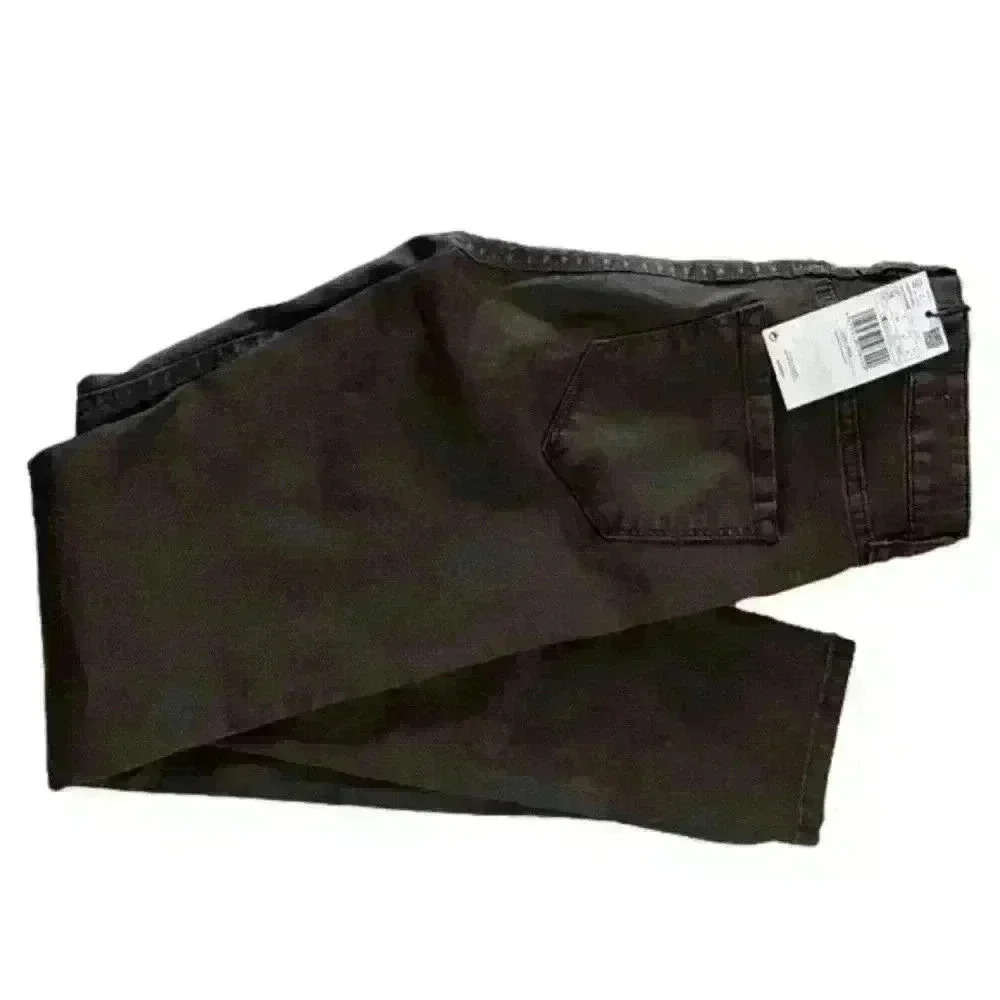 NWT Mango Isa Waxed Coated Skinny Cropped Black Jeans Size 2
